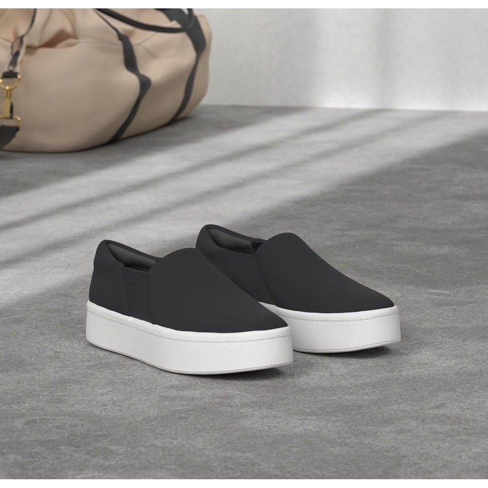Vince Warren Platform Slip-On Sneakers Black Women's Size 9 EU 40 NWOB $279